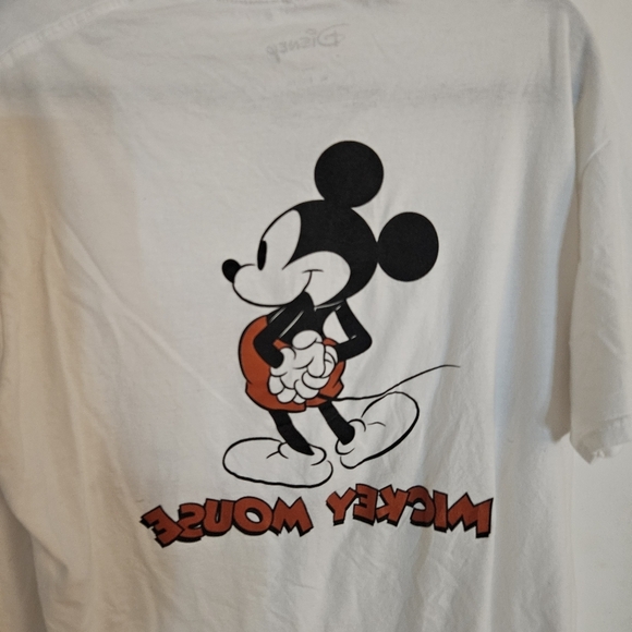 Disney White Mickey Mouse Men's T-Shirt w/Graphics on Front & Back size XL - Picture 4 of 5